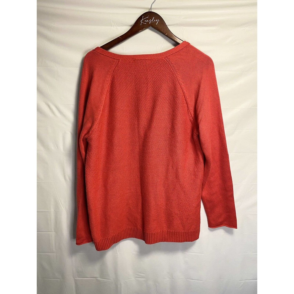 J. Jill Womens 1/2 Zip V-neck Cardigan‎ Jacket Cotton Blend Red Size Medium Tall - Picture 2 of 4